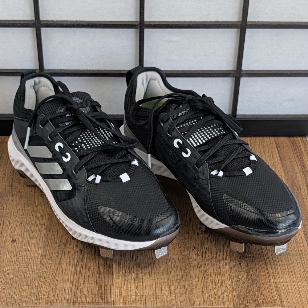 Adidas Purehustle Metal Baseball Cleats Black Silver EG5634 Mens 8.5